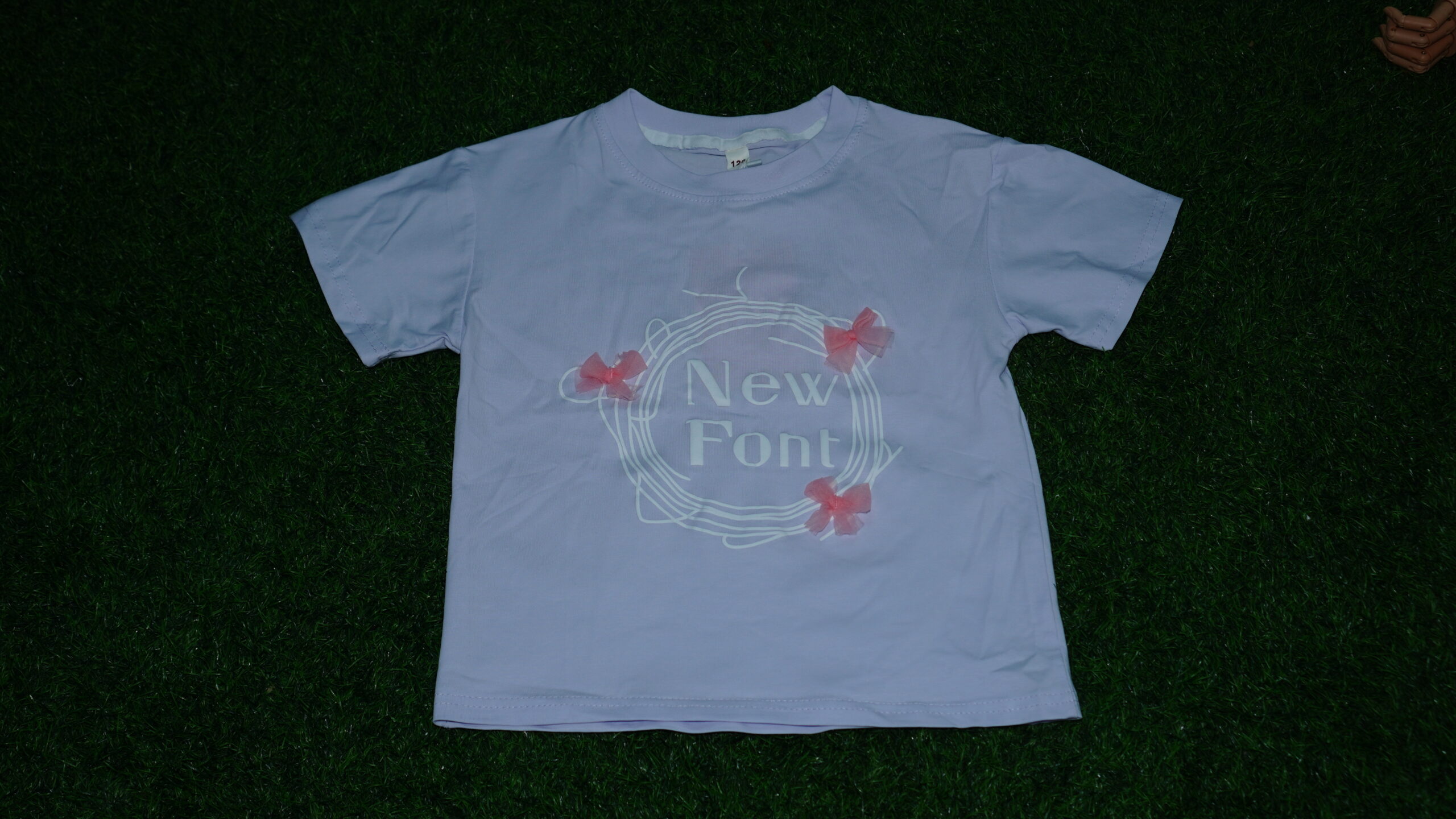 New Font Lilac Printed Tee - Image 3