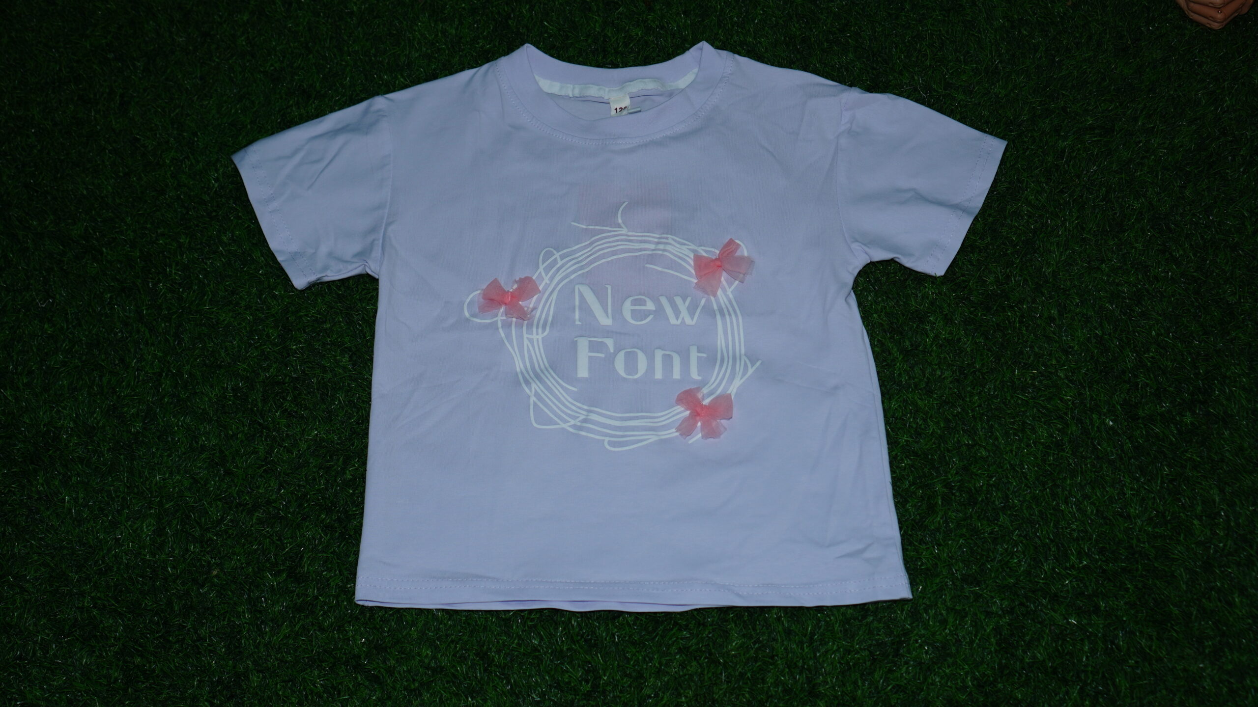 New Font Lilac Printed Tee