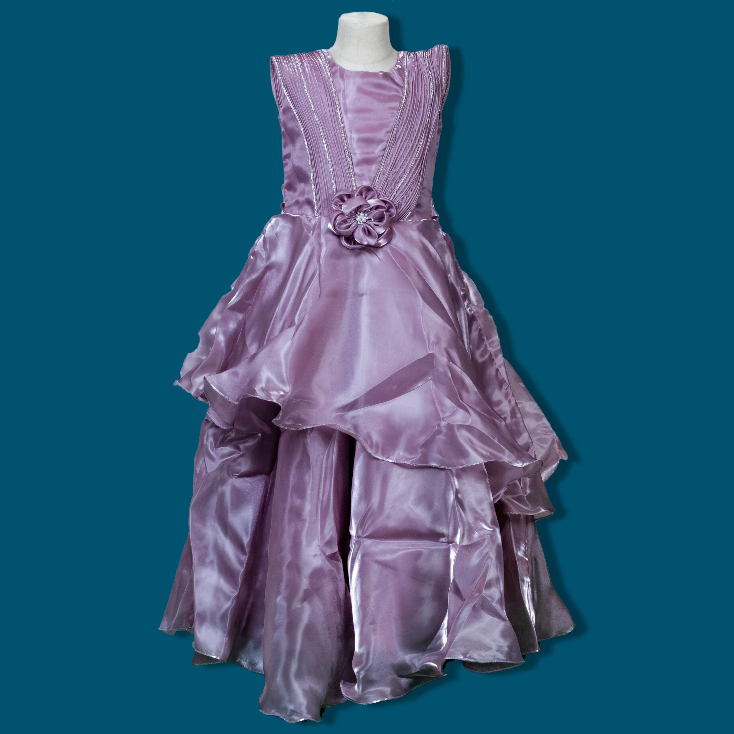 Lavender Pleated Party Gown