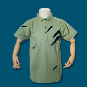 Olive Feather Motif Polo