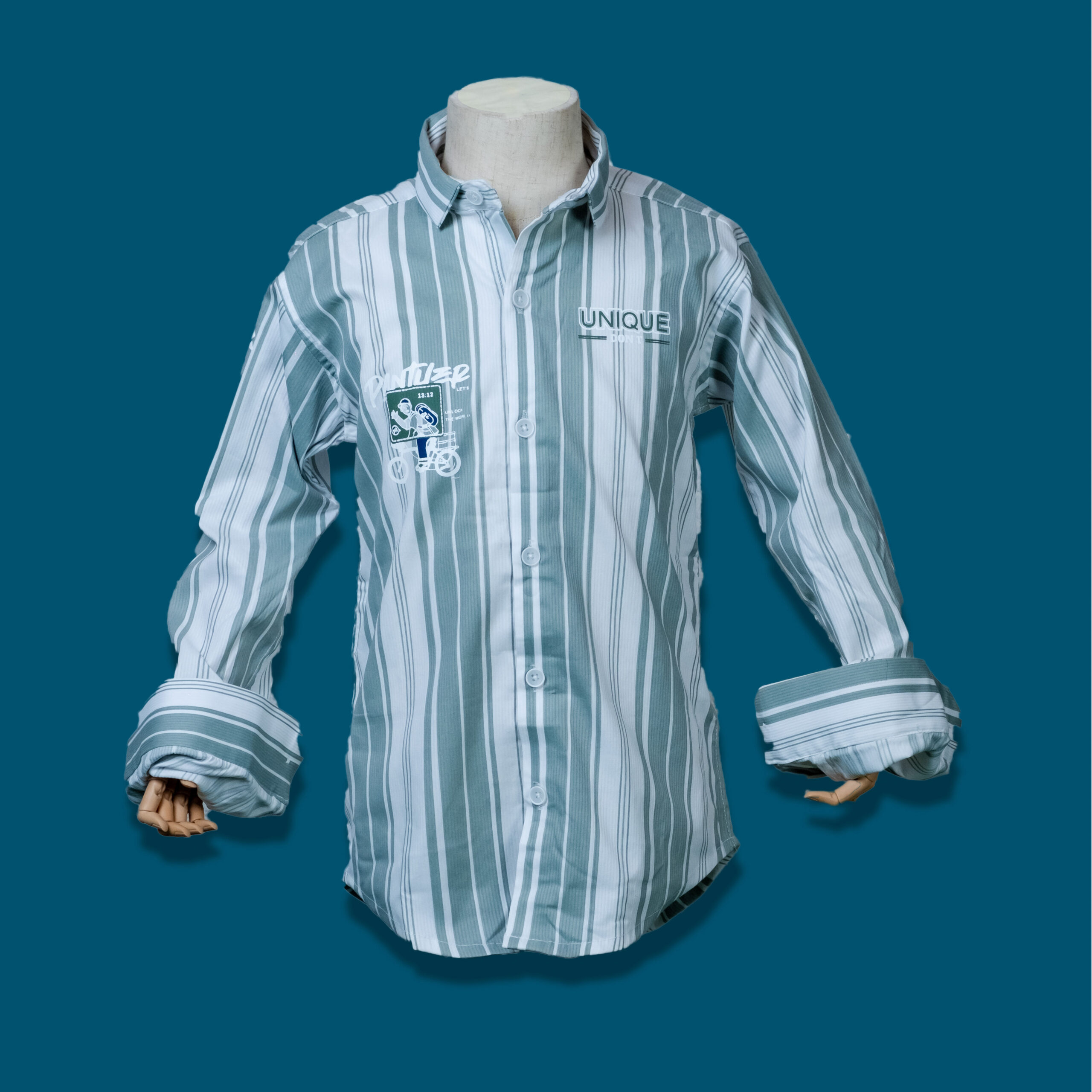 Sage Green Urban Striped Shirt