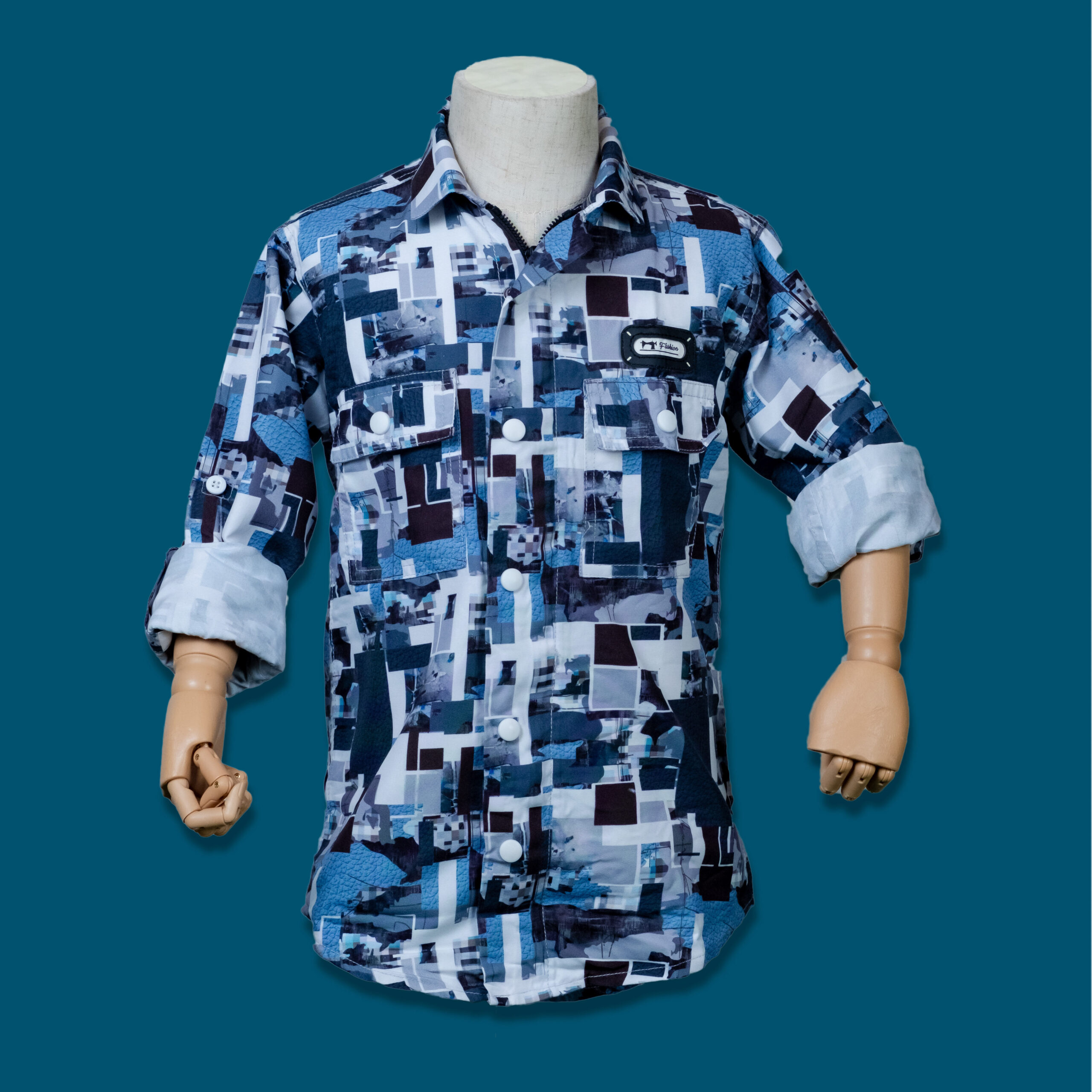 Abstract Mosaic Utility Shirt