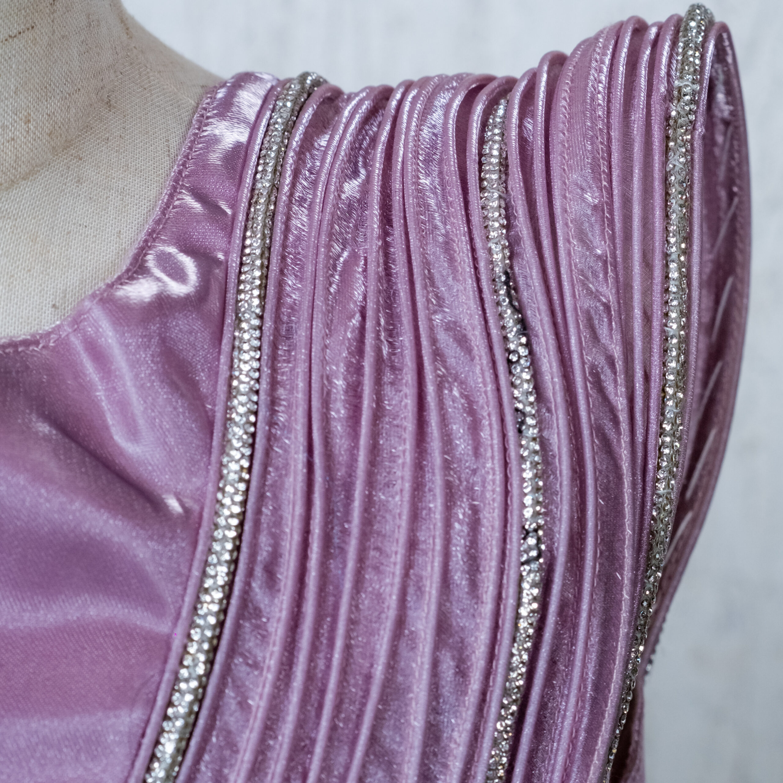 Lavender Pleated Party Gown - Image 3