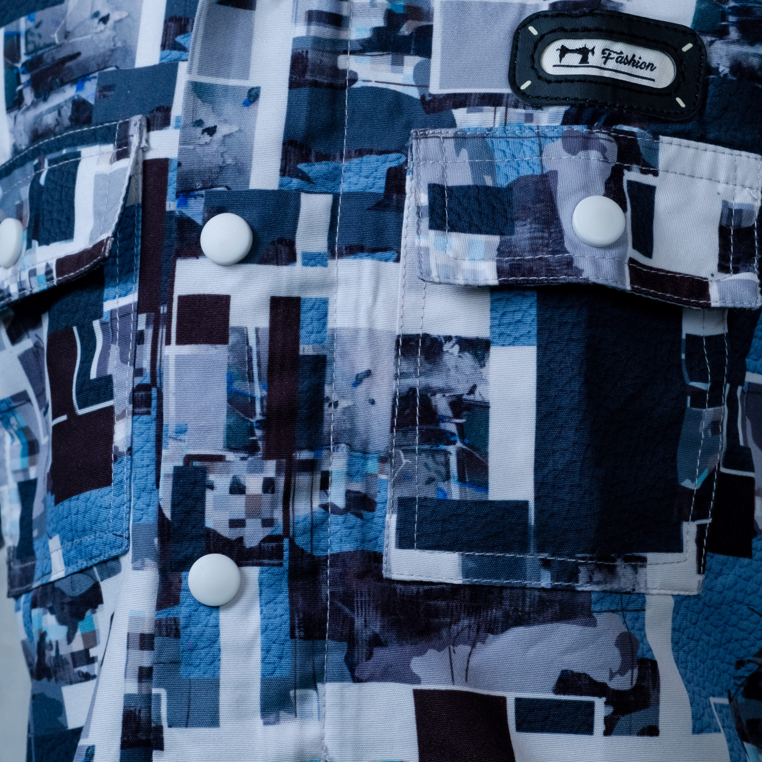 Abstract Mosaic Utility Shirt - Image 2